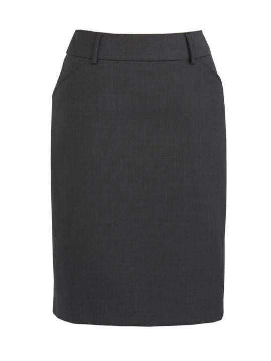 Womens Multi-Pleat Skirt-Charcoal