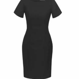 Womens Short Sleeve Dress-Black
