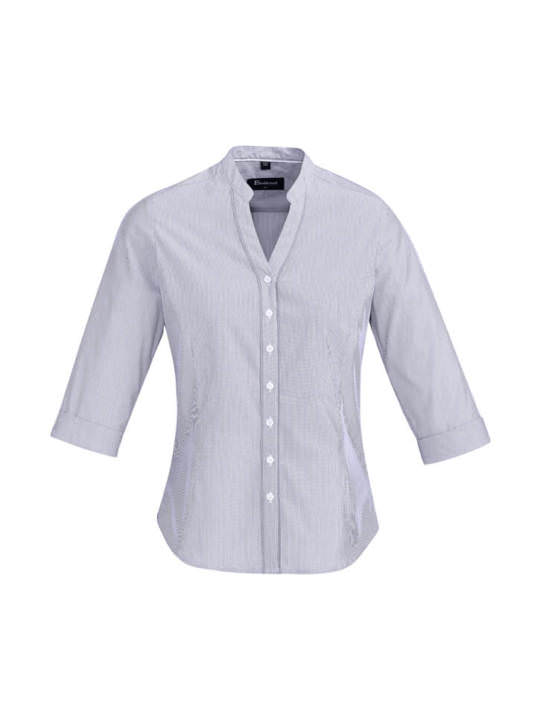 Womens Bordeaux 3/4 Sleeve Shirt-Patriot Blue