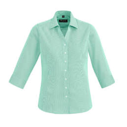 Womens Hudson 3/4 Sleeve Shirt-Dynasty Green