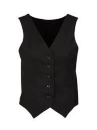 Womens Peaked Vest with Knitted Back-Black