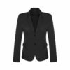 Womens 2 Button Mid Length Jacket-Black
