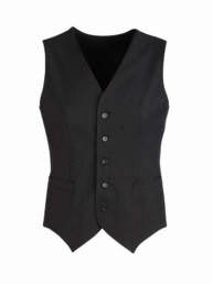 Mens Peaked Vest with Knitted Back-Black