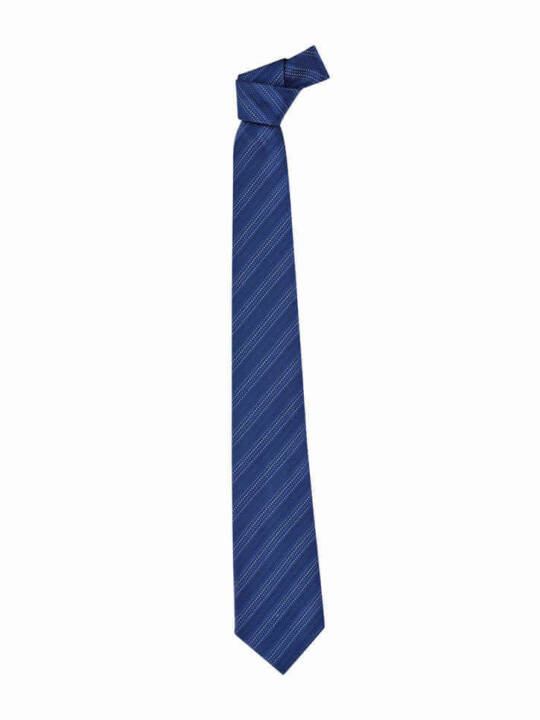 Mens Self Stripe Tie-Patriot Blue