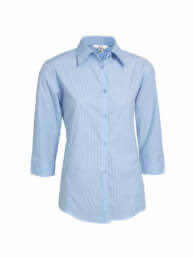 Ladies Micro Check 3/4 Sleeve Shirt