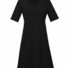 Womens Siena Extended Sleeve Dress-Black