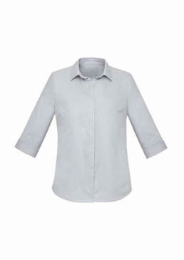 Womens Charlie 3/4 Shirt-Silver Chambray