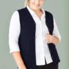 Womens Button Front Knit Vest-Navy