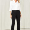 Womens Comfort Waist Straight Leg Pant-Black