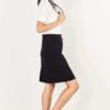 Womens Comfort Waist Cargo Skirt-Black