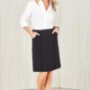 Womens Comfort Waist Cargo Skirt-Charcoal