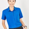 Womens Easy Stretch Short Sleeve Shirt-Electric Blue