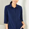 Womens Easy Stretch 3/4 Sleeve Shirt-Navy