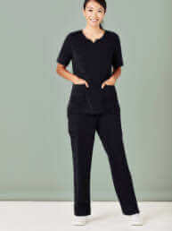 Womens Straight Leg Scrub Pant-Black