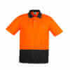 Unisex Hi Vis Basic Spliced Polo - Short Sleeve-orange