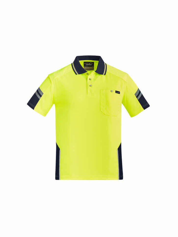 Mens Reinforced Hi Vis Squad S/S Polo-yellow