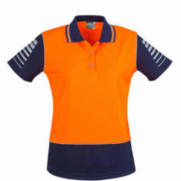 Womens Hi Vis Zone Polo-orange