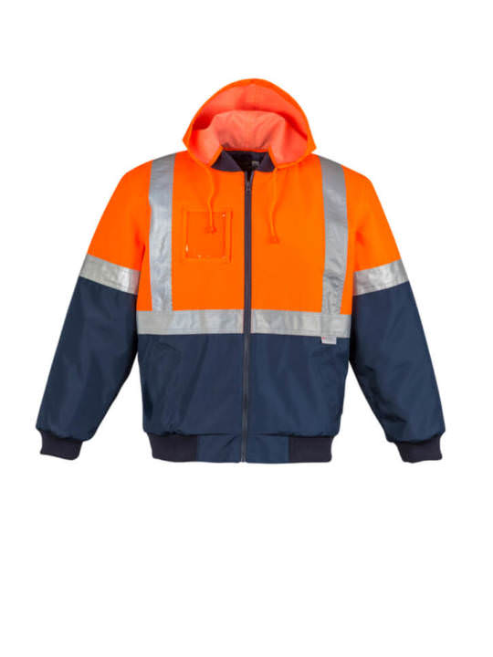 Mens HI Vis Quilted Flying Jacket-orange