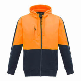 Unisex Hi Vis Full Zip Hoodie-orange