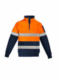 Mens Hi Vis 1/4 Zip Pullover - Hoop Taped-orange