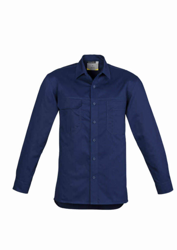 Mens Lightweight Tradie L/S Shirt-blue