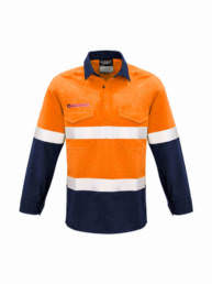 Mens FR Closed Front Hooped Taped Spliced Shirt-orange