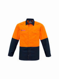 Mens Hi Vis Spliced Shirt-orange