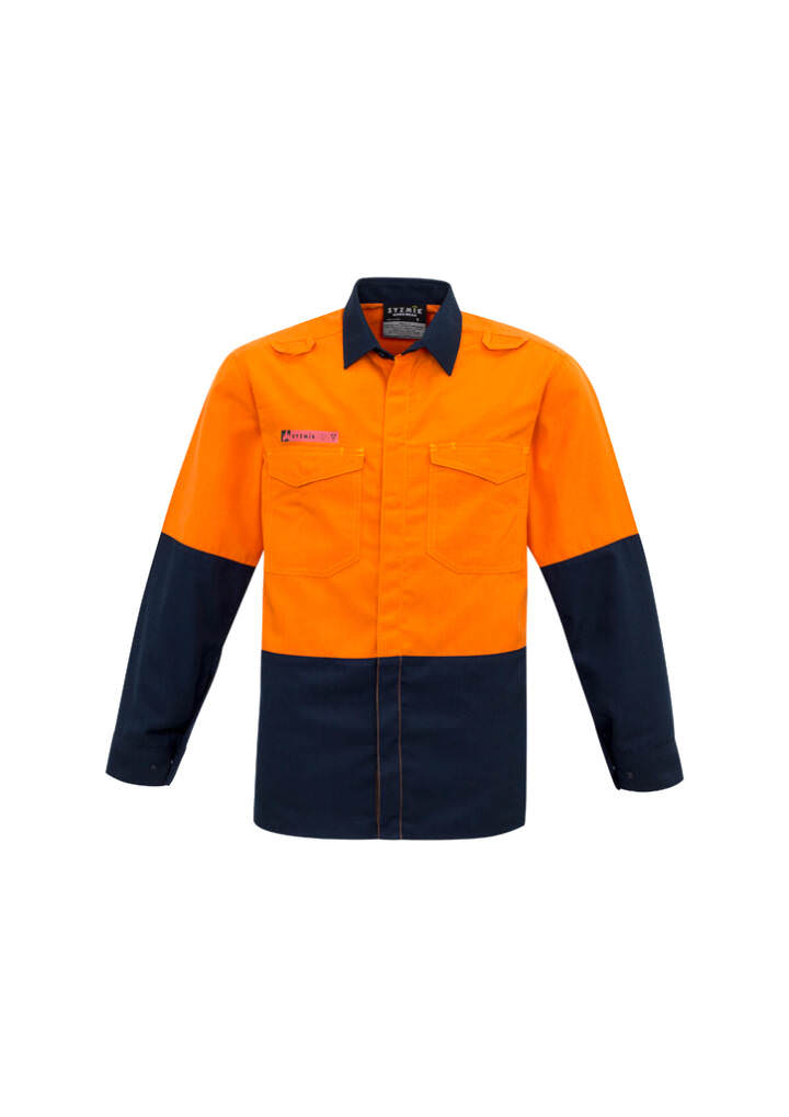 Mens Hi Vis Spliced Shirt-orange