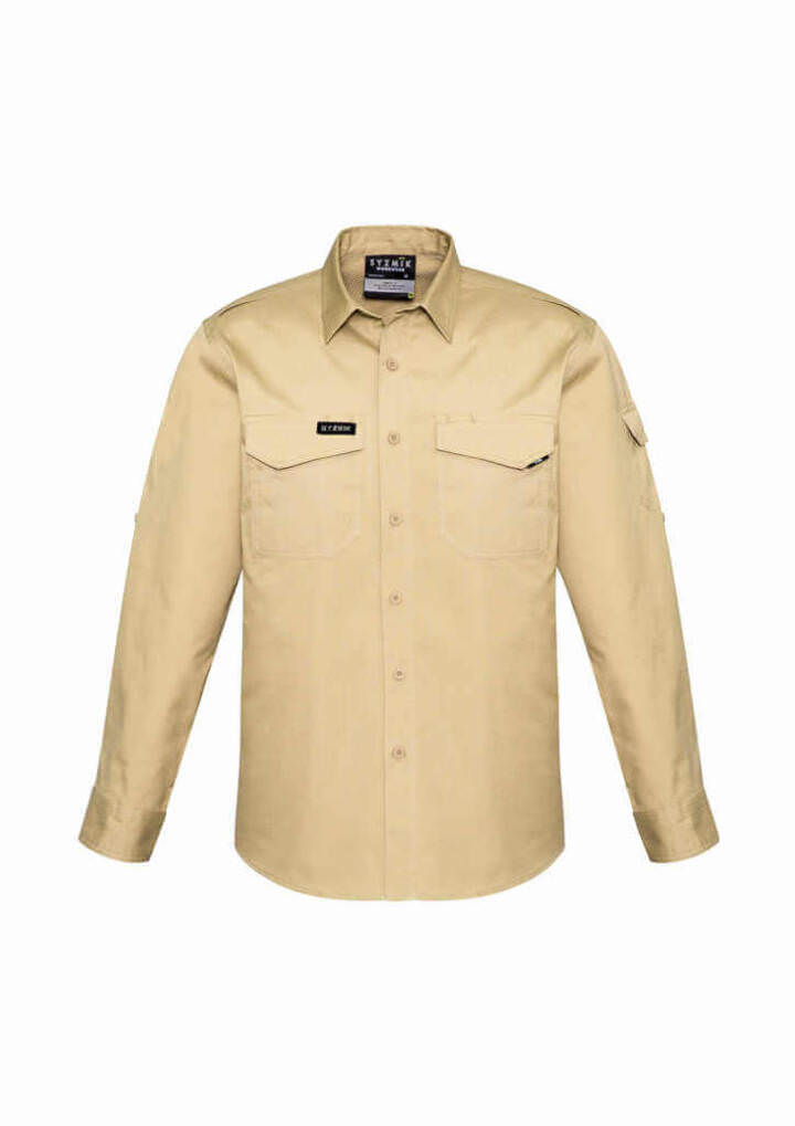 Mens Rugged Cooling Mens L/S Shirt-light brown