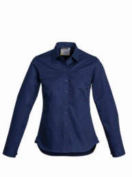 Womens Lightweight Tradie L/S Shirt-blue