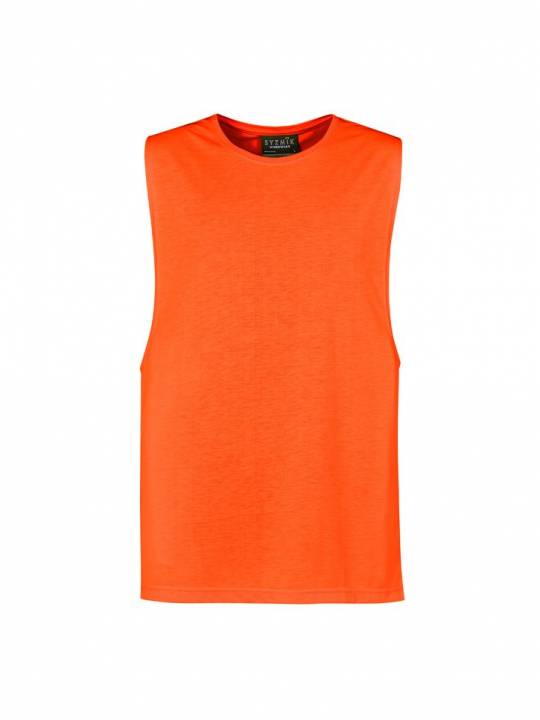 Mens His Vis Sleeveless Tee-orange