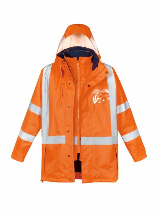 Mens TTMC-W17 Hi Vis X Back 4 In 1 Waterproof Jacket-orange